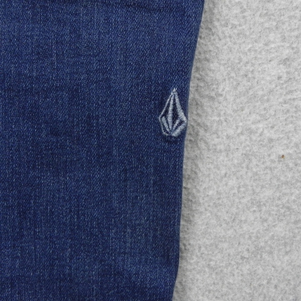 Volcom Vorta Slim Straight Jeans Boys 25 10Y Dark Wash Denim Stretch Pants - Picture 15 of 15